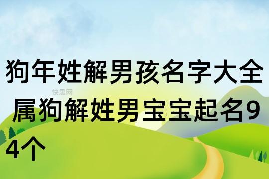 狗年姓解男孩名字大全属狗解姓男宝宝起名94个