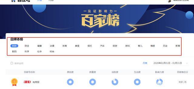 百家号影视娱乐领域作者排行榜在哪里查看