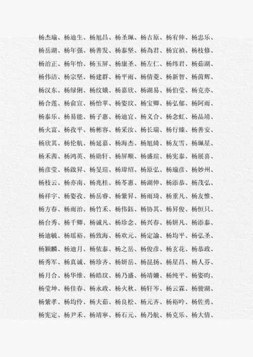 杨姓取名字案列全集.doc