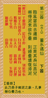 董永遇仙解签事业 观音灵签11签解签事业