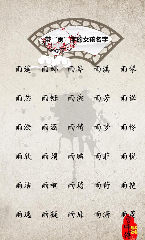 宝宝起名之带雨字的女孩名字贾师傅起名