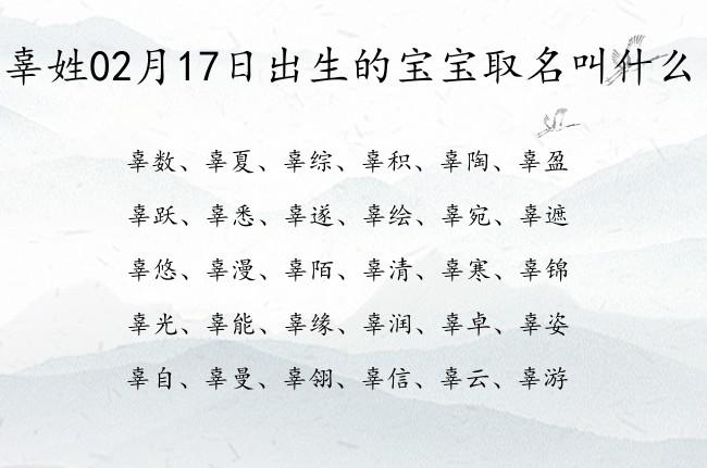 辜姓02月17日出生的宝宝取名叫什么 姓辜的宝宝名字大全2023_有才起名