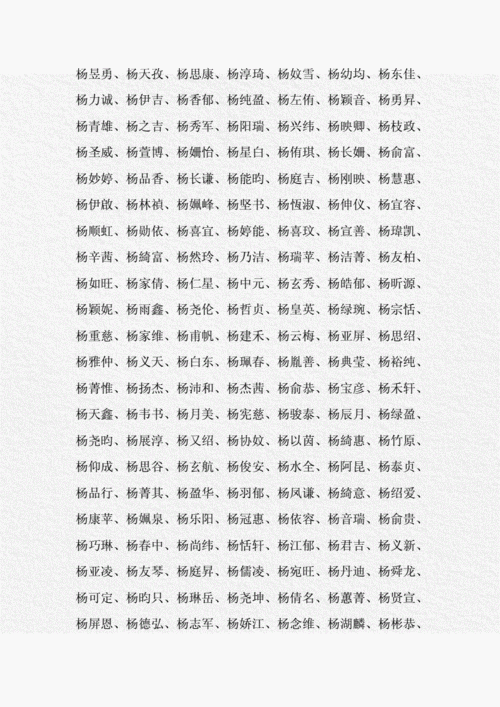 杨姓取名字案列全集.doc