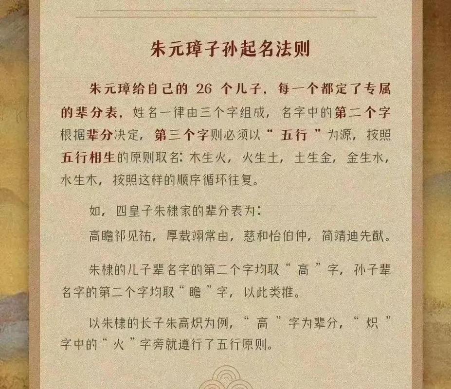 朱元璋给大明皇族定的起名法则,后代们的名字不但定死了第二个字,就连