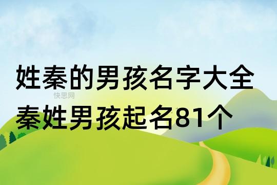 姓秦的男孩名字大全 秦姓男孩起名81个