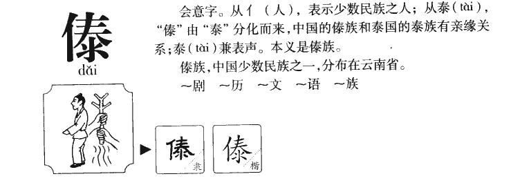 傣的意思及取名寓意