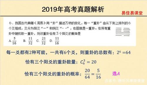 2023年高考真题 全国理科数学1卷 周易 八卦 读题2分钟 解题20秒