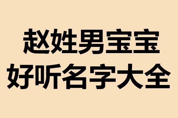 赵姓好听的男孩名字大全附加正确的汉字五行属性值得赵姓家长收藏