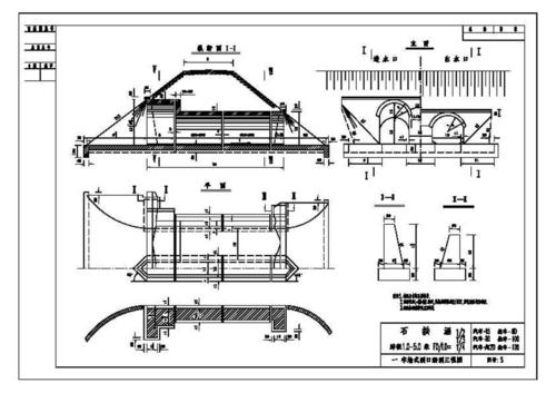 一字墙式洞口涵洞三视图.dwg