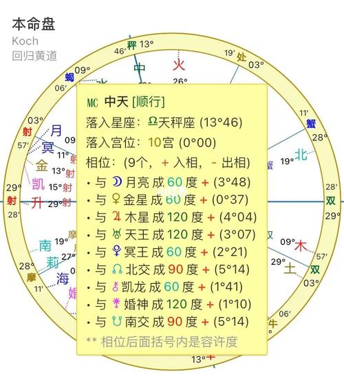 星盘里好多和中天的相位0404